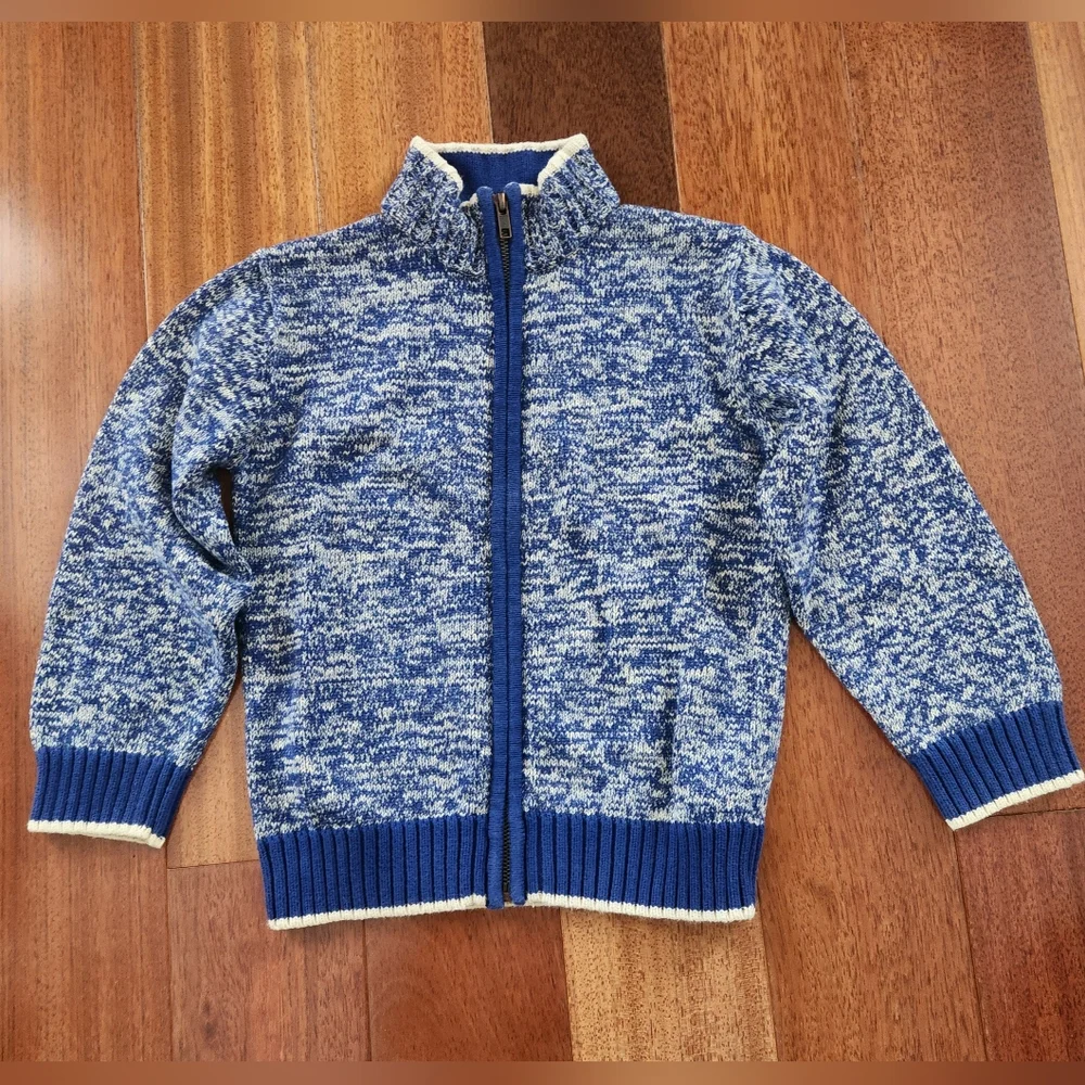 Gymboree Heather Full Zip Sweater Jacket ~BLUE ~SMALL (5-6)